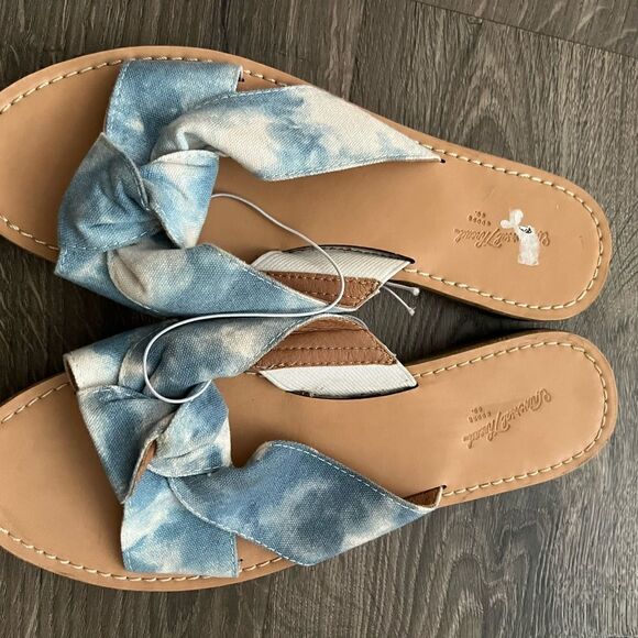 Universal Threads Melody Blue Bow Size 7 Slide Sandals - Picture 4 of 4